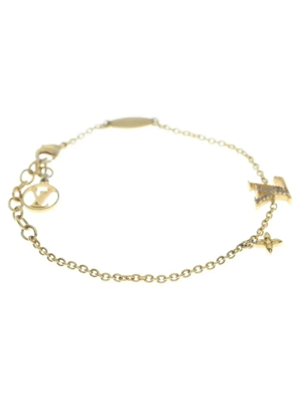 Louis Vuitton LV Iconic Blurscuffs Cut Gold Rhinestone Bracelet